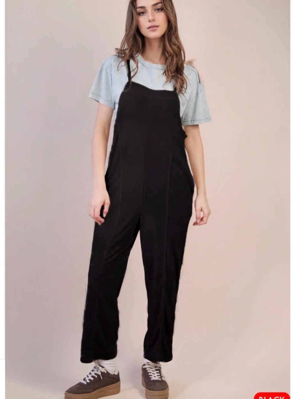 Very J Plus Casual Jumpsuit in Black
